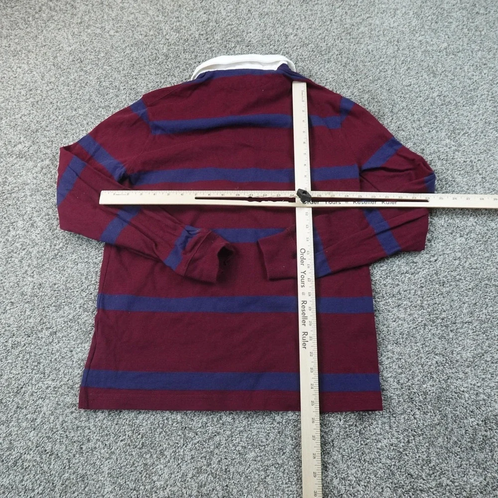 Polo Ralph Lauren Rugby Shirt Mens S Red Blue Stripe Long Sleeve Golf Pony Logo